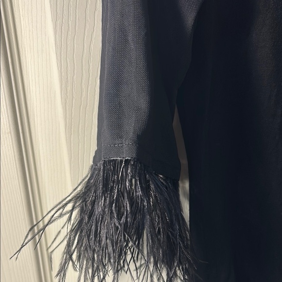 Boston Proper Black Pleated Embellished Bobysuit - Picture 2 of 7